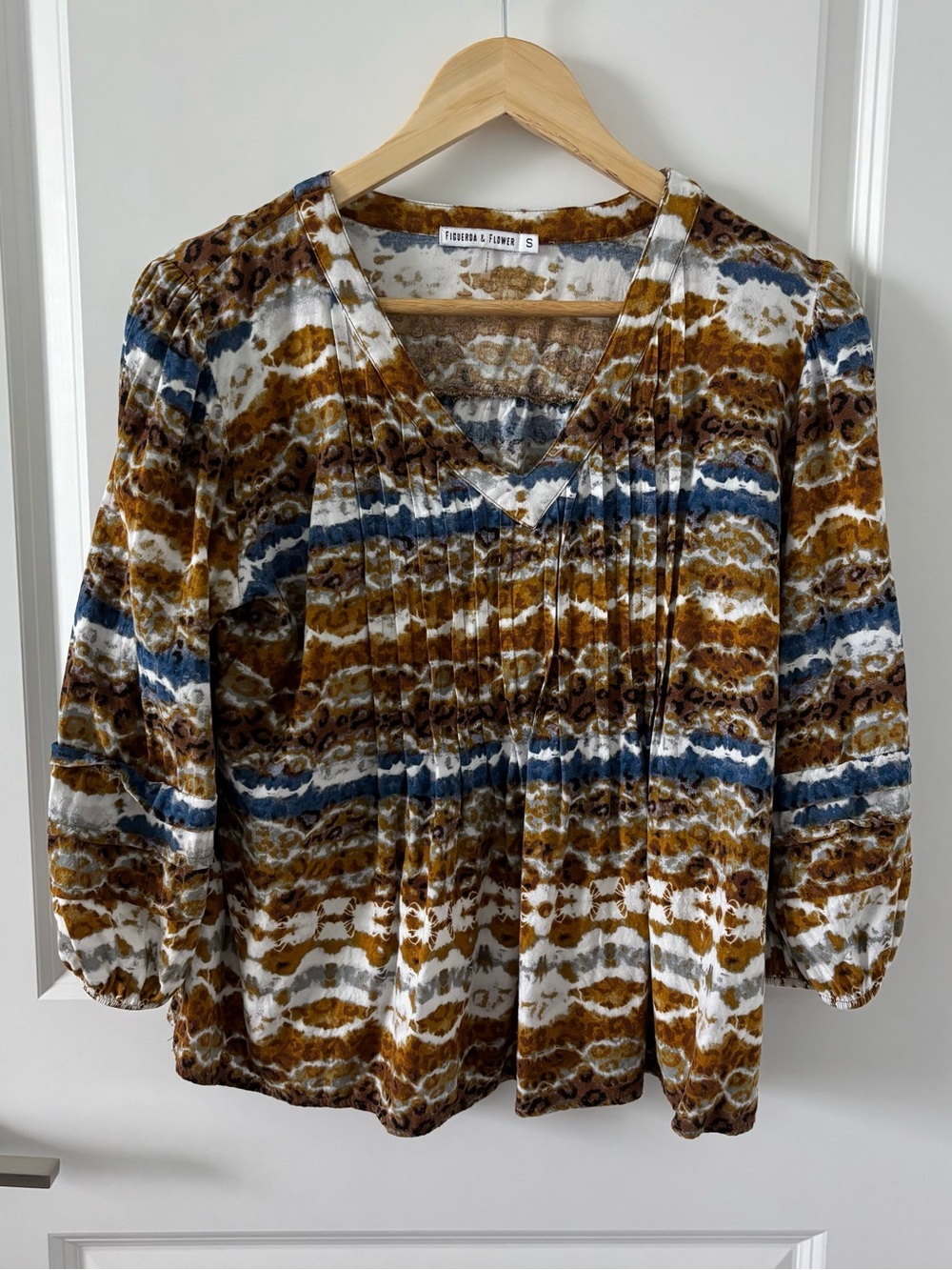 Anthropologie Figueroa & Flower Women's Abstract Blouse Size S